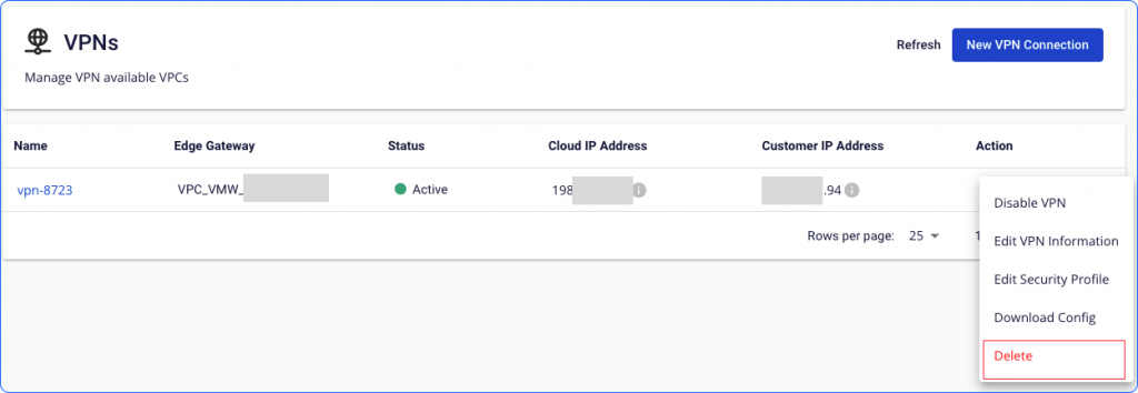 Delete VPN