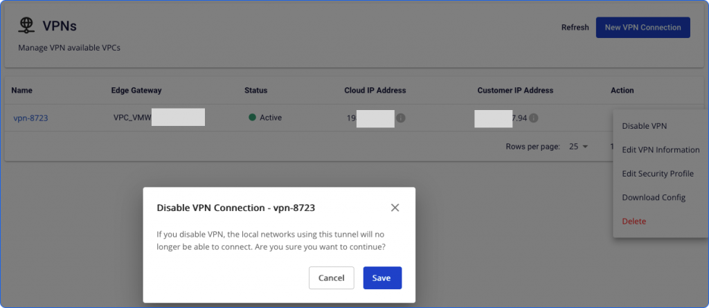 Confirm disable