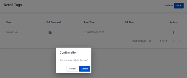 Confirm tag deletion