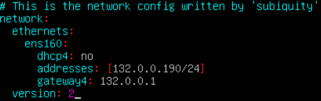Editing IP parameters in the netplan configuration file