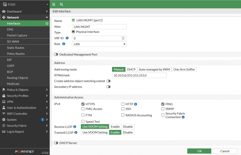 Configure LAN interface (Port 3)