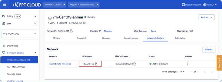 NIC card Active with new IP