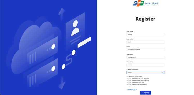 FPT ID account registration page