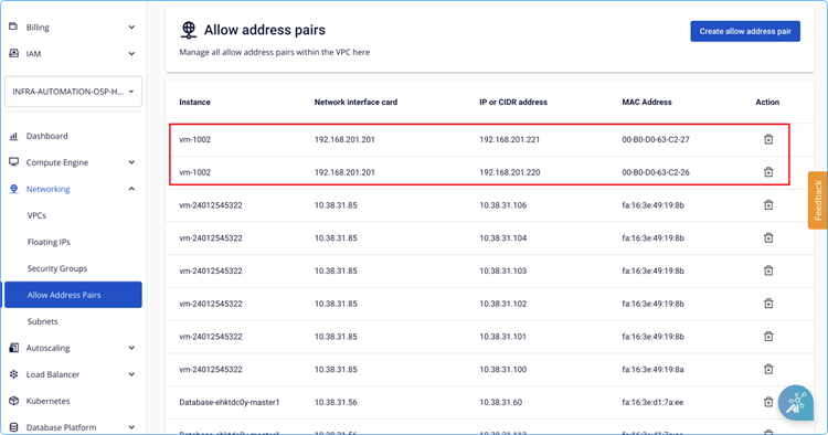 Instance network interface updated after creation