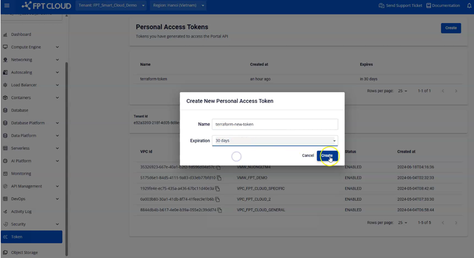 Creating an access token