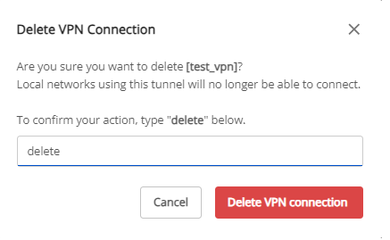 Confirm deletion