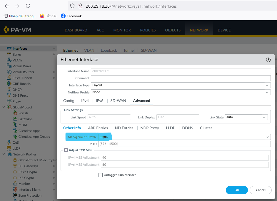 Interface config