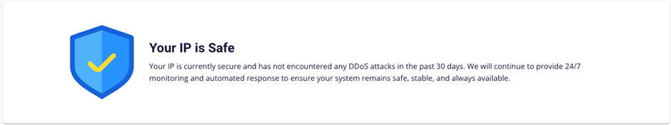 IP protected, no attacks