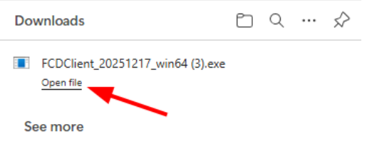 Open FCDClient installer