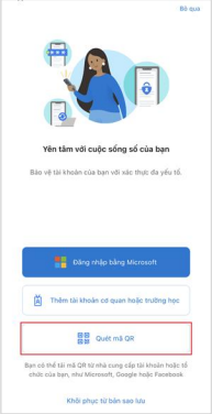 Scanning the QR code with Microsoft Authenticator