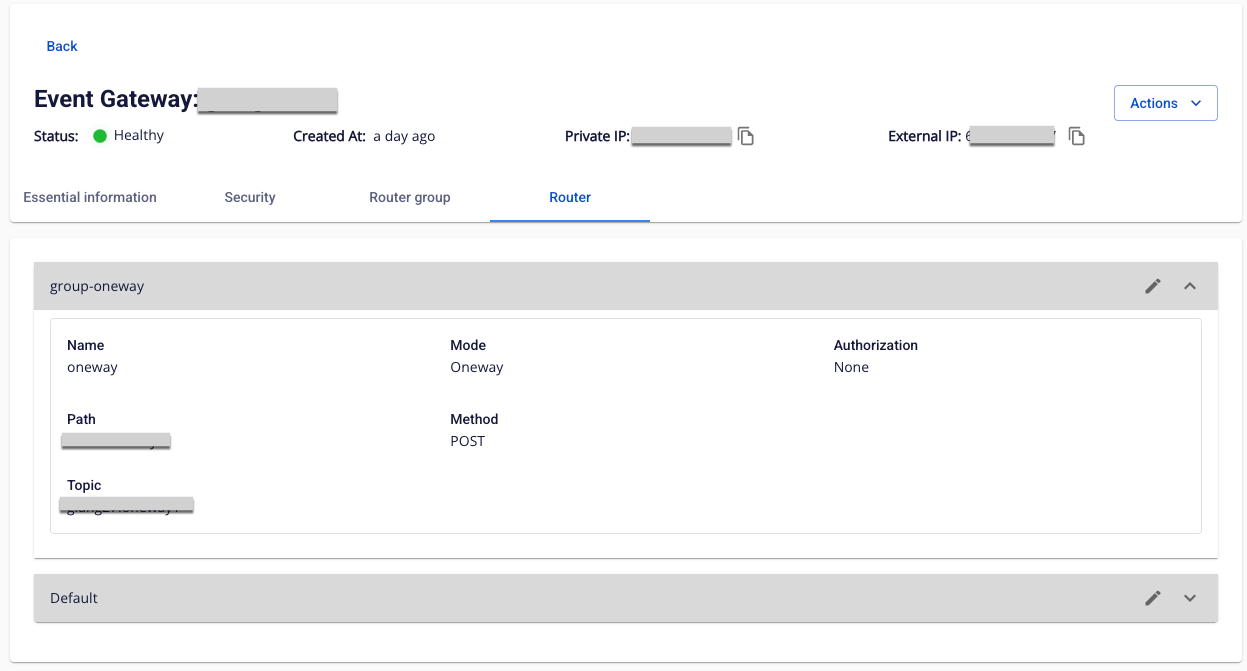 Router tab showing routers organized by group
