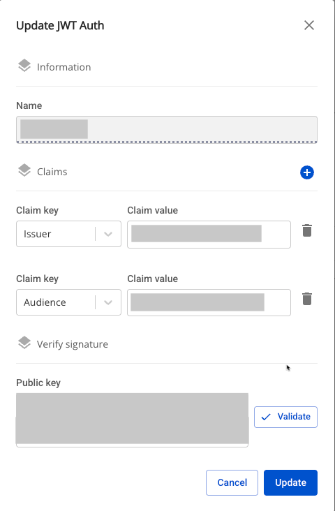 Update JWT Auth form