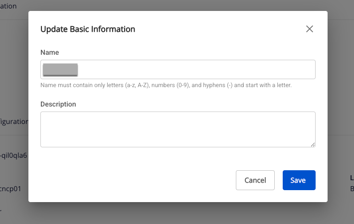 Basic information edit form