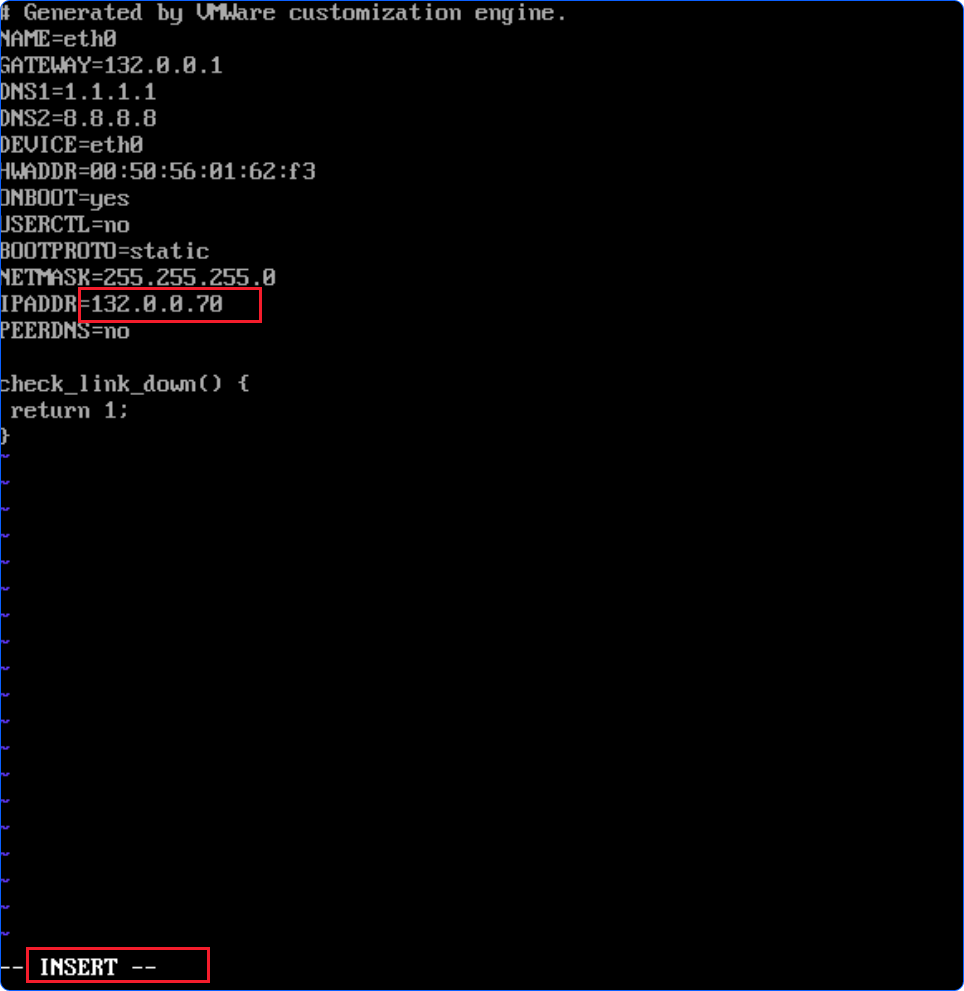 Chỉnh sửa thông số IP trong file ifcfg-eth0