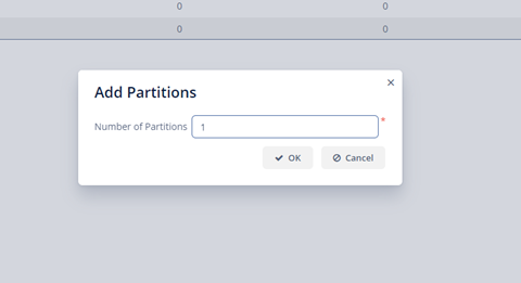 Màn hình nhập số lượng partition cần thêm