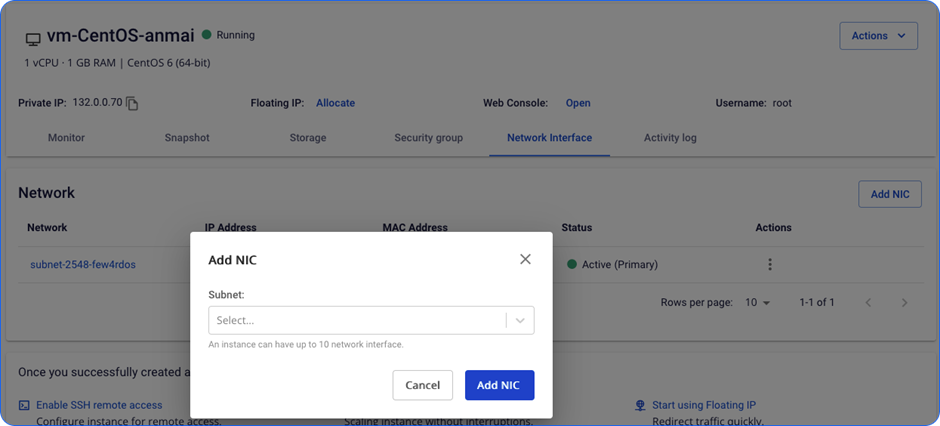 Chọn Subnet