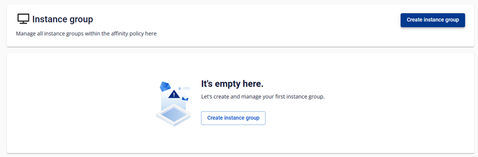 Màn hình Instance Group Management