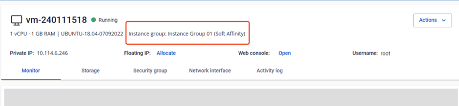 Instance đã gắn vào Instance Group